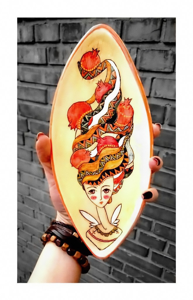 Ceramic Art, Angel,Pomegranate,Hair